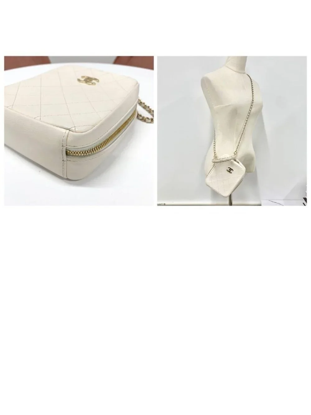 Chanel CC Logo Quilted 2-Way Shoulder Bag